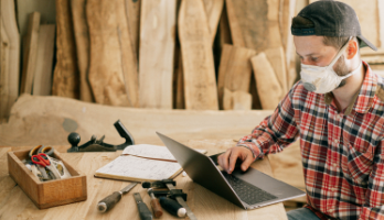 man working on workshop