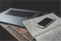 study table with book